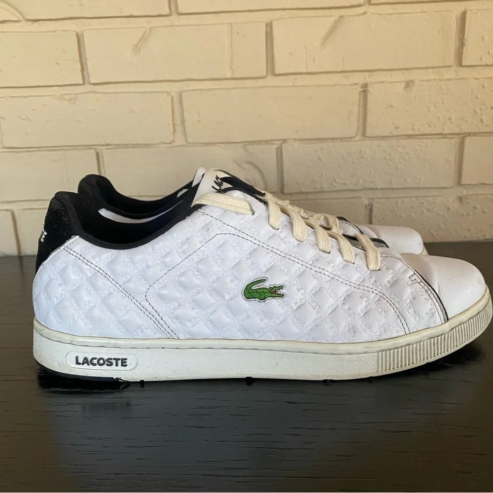 Lacoste Carnaby TR White Quilted Leather Mens Sneakers Shoes Size 13